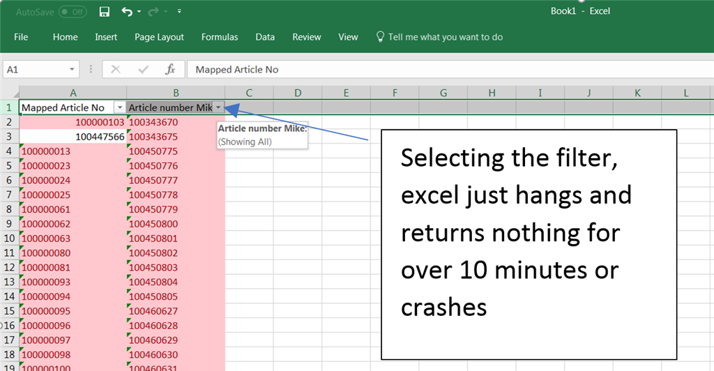 microsoft 365 excel issues