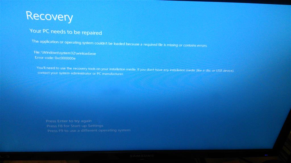 Error Code 0xc000000e After Replacing System Disk With A Cloned