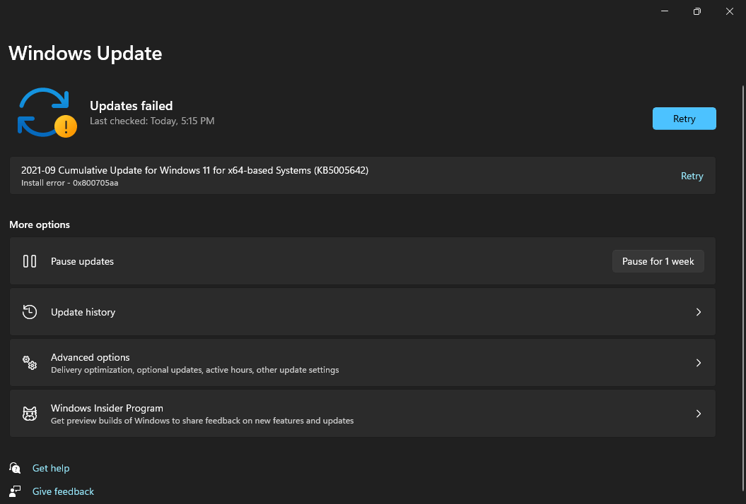 Install failed insufficient storage. 0x800705aa при просмотре видео. 0x800705aa ошибка при обновлении Windows 10. Dx8 Error 0x0x80004005 e_fail Властелин колец. Windows 11 update verify.