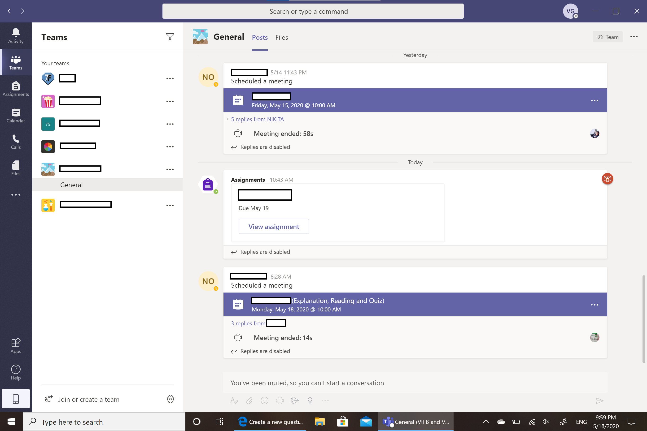 microsoft teams assignments tab not working