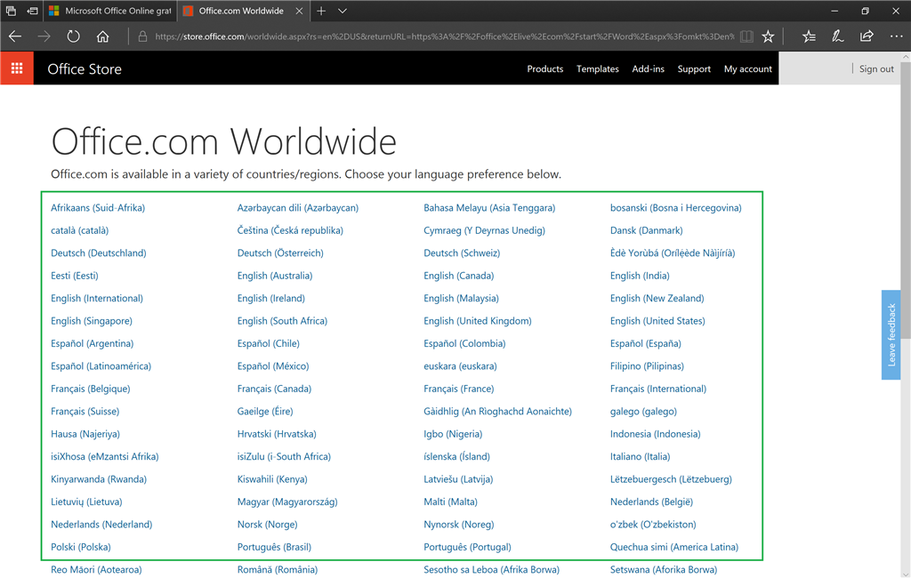 Office Online ~ Cambiar el idioma para mostrar en Word. - Microsoft  Community