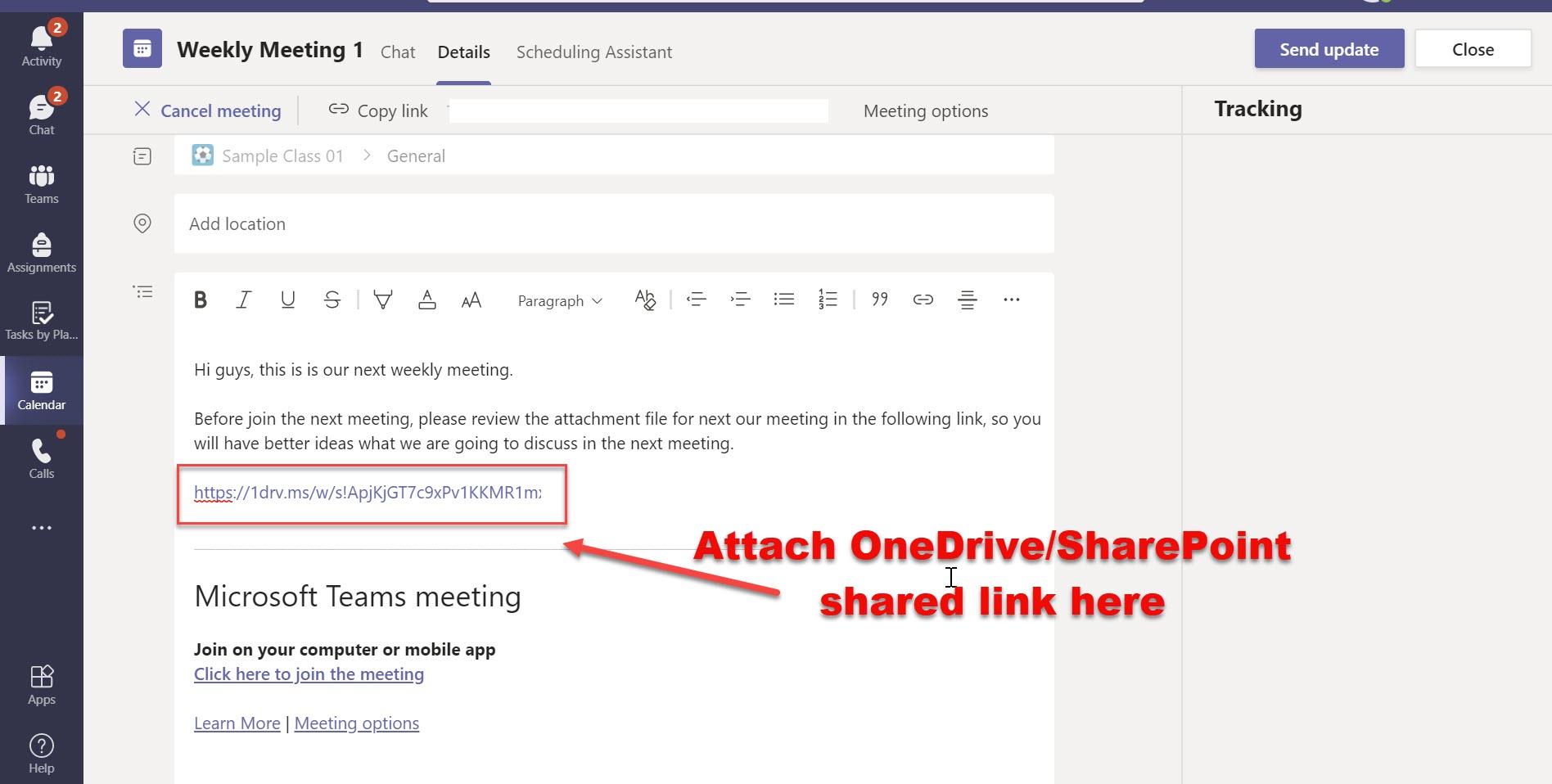 Adding attachments when sending a Teams meeting invite Microsoft