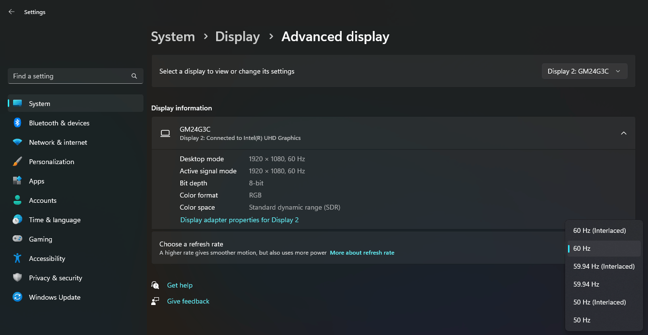 How Can I Change My External Monitor Refresh Rate To 120 Hz Or Higher ...