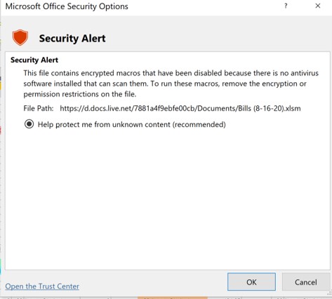 Cannot enable macro in Office 365 in an Excel file I have used for 