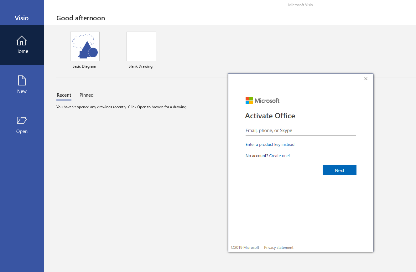 Visio alert the account activation problem - Microsoft Community