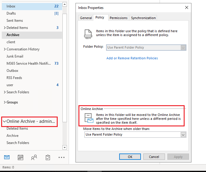 Office 365 Archive Email Not Found 2 Microsoft Community