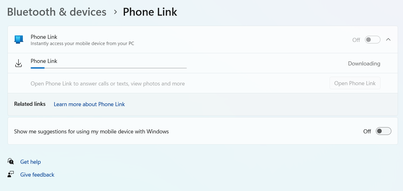 My Phone Link app is not showing in my installed apps page on 