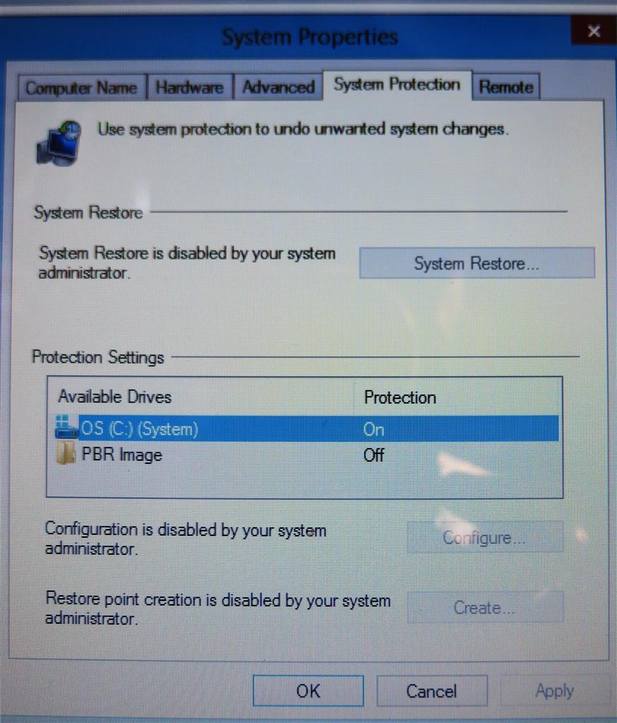 System Restore Disabled: How To Enable It In Win8.1?? - Microsoft Community