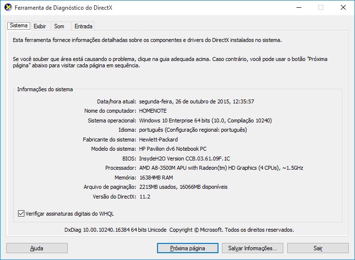 Windows 10 Incompatibilidade com o driver da AMD RADEON TM HD