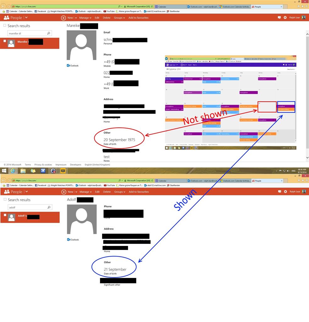 birthdays not showing in calendar Microsoft Community