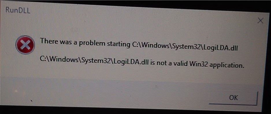 Logilda.dll Is Not A Valid Win32 Application