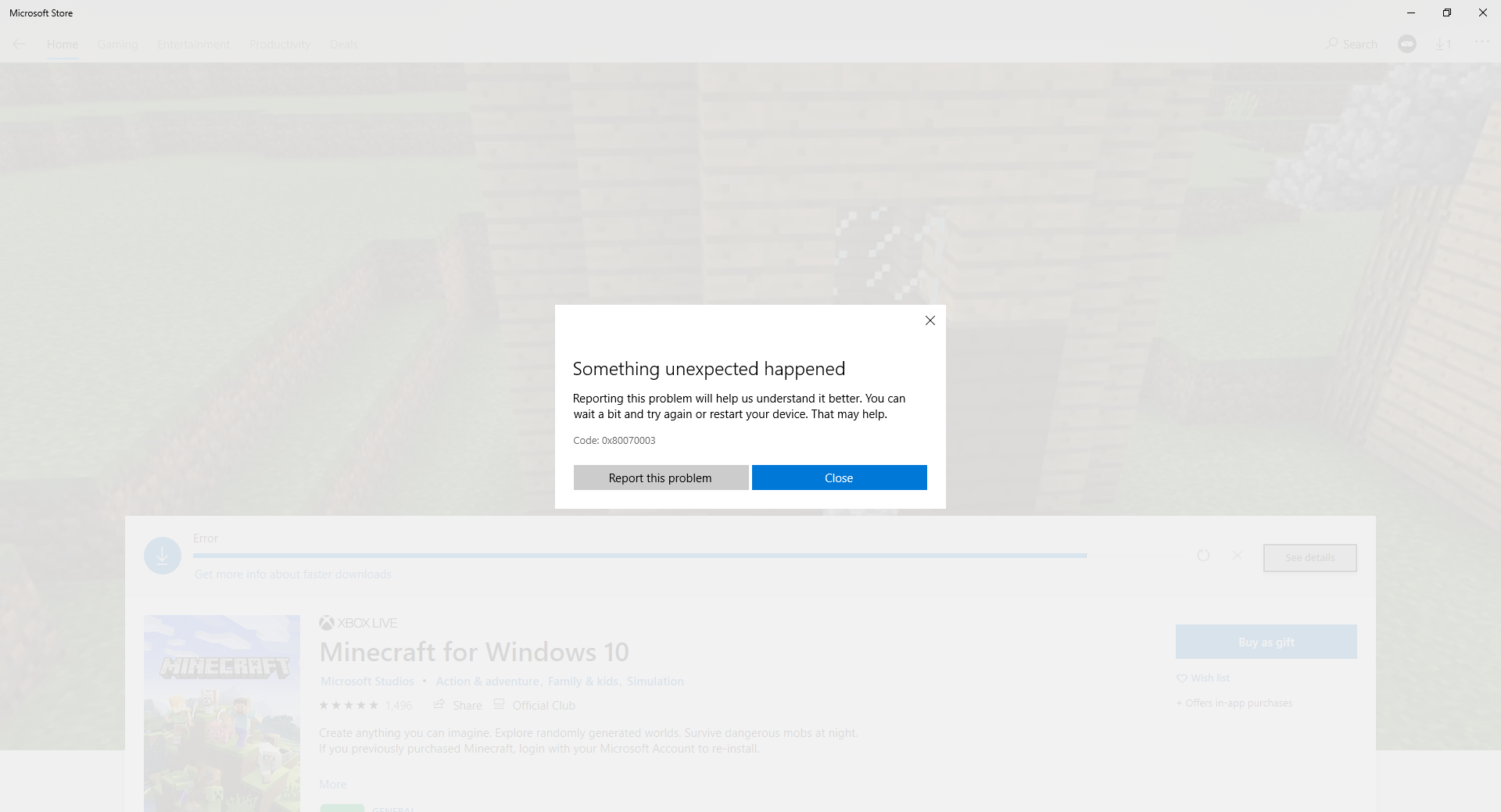 I cant install minecraft for Windows - Microsoft Community
