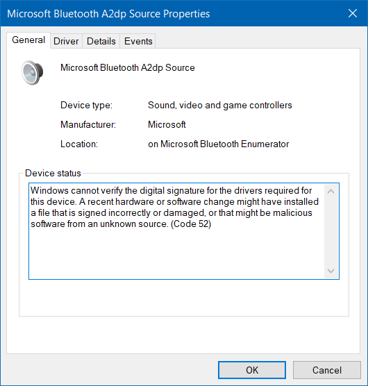 How To Fix Or Digitally Sign BthA2dp.sys - Microsoft Community