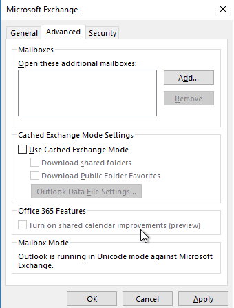 Can #39 t turn on Shared Calendar Improvements (preview) in Outlook