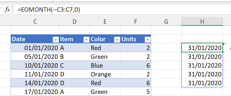 Excel EOMONTH with array - Microsoft Community