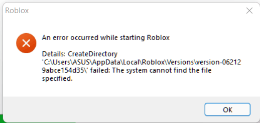 Installing Error : An error occurred while starting Roblox Studio, Details:  Failed to create directory, error = 3 - Platform Usage Support - Developer  Forum