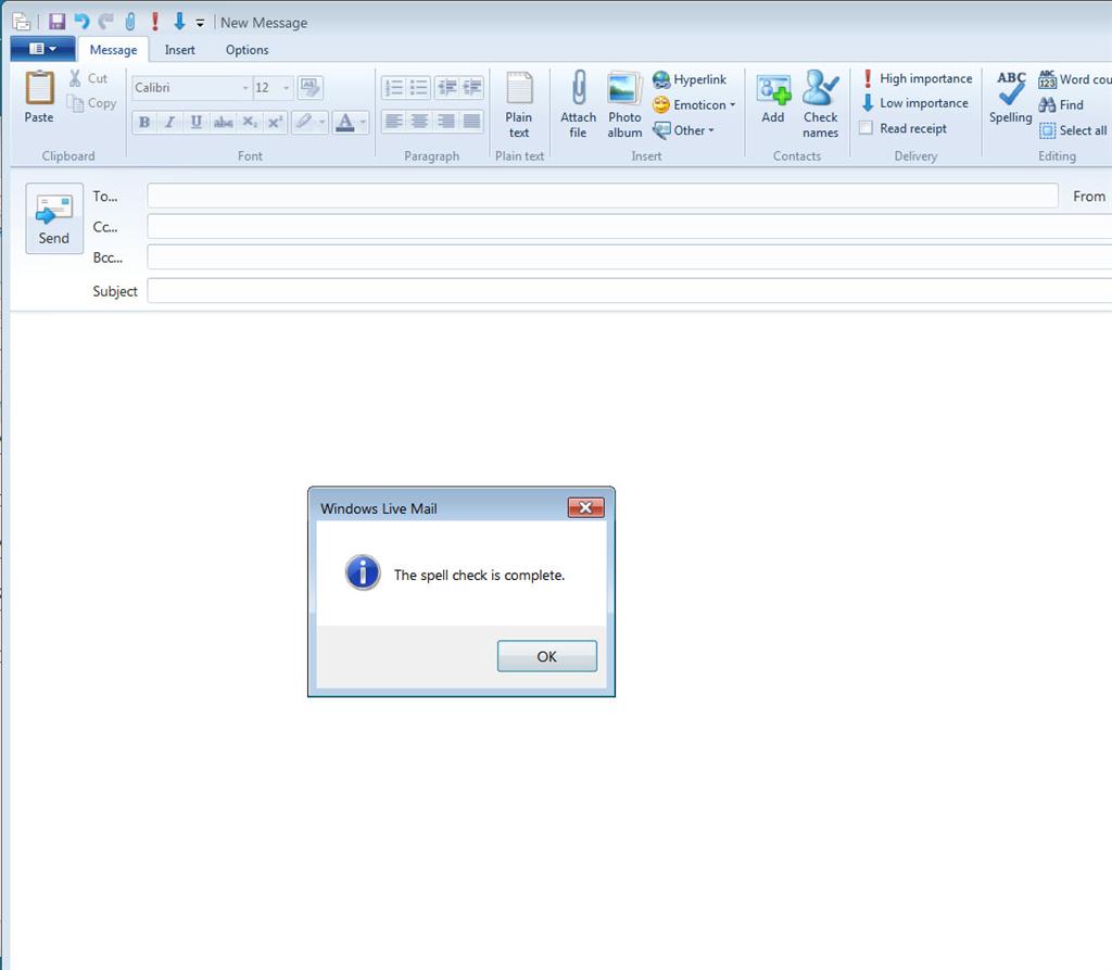 How To Remove The Spell Check Window Windows Live Mail