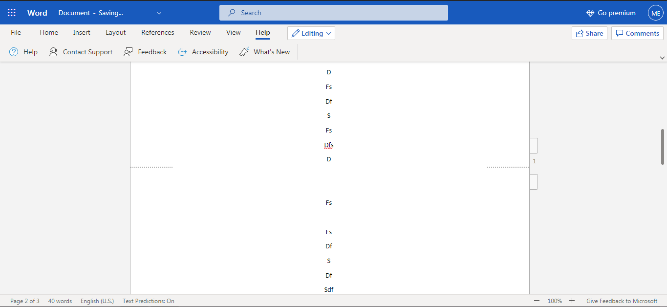 There is no space in between two pages in word online microsoft community