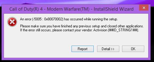 installing problem of call of duty modern warfare 4 - Microsoft Community