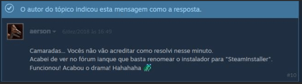 Não consigo instalar o steam. - Microsoft Community