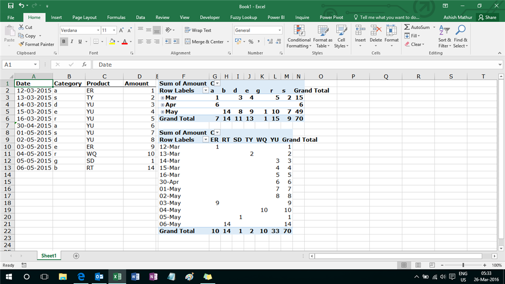 Using Multiple Groupings For The Same Data Source In 2016 Pivot Tables 0720