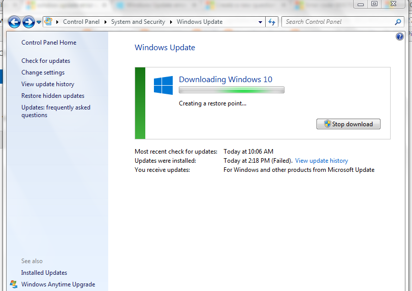 window update error code 80240020 - Microsoft Community
