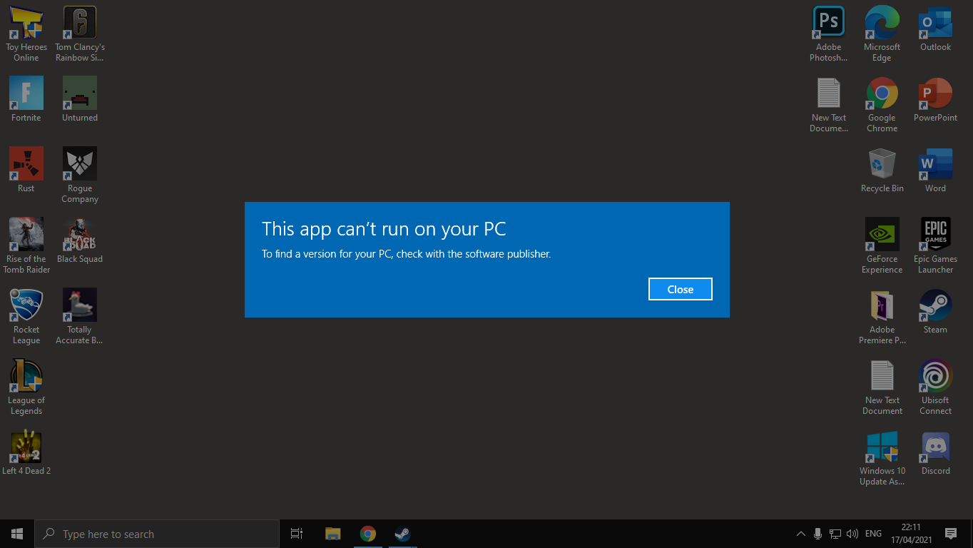 This app cant run on your pc - Microsoft Community