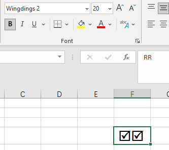 Increase the PRINTED size of FORM CONTROL Check MARK - Microsoft Community