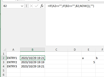 How to add Static Date stamp using a formula not shortcut keys