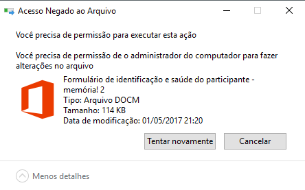 Não consigo deletar arquivos - Microsoft Community