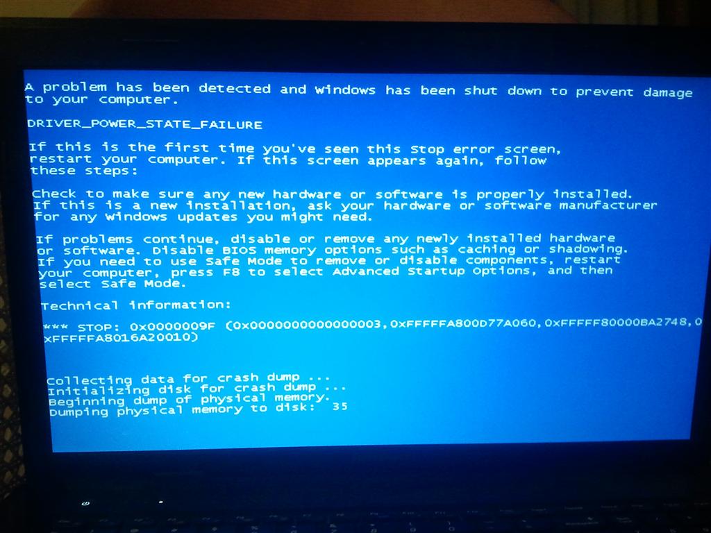 Driver Power State Failure Blue Screen Microsoft Community