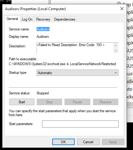 Windows 10 The Audio Service is not running and probably missing ...