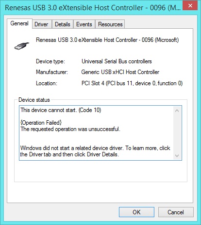 USB drivers not loading - Error Code 10 in device manager ...