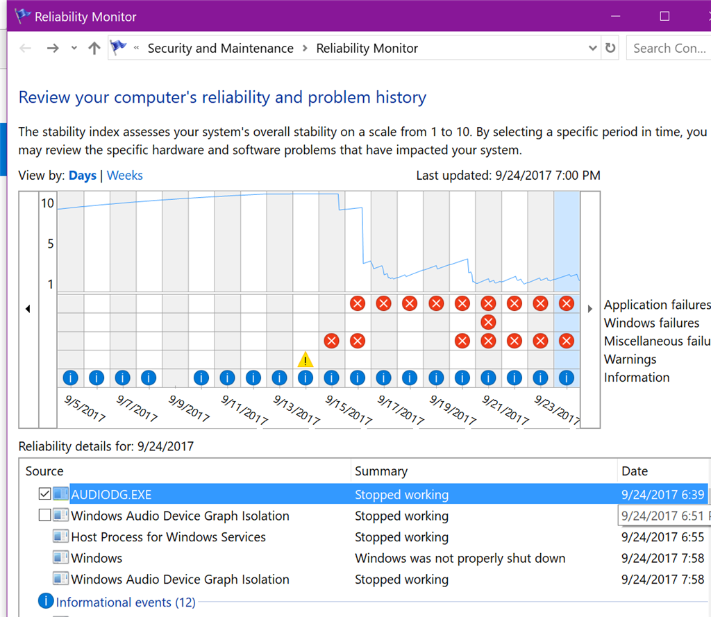 AUDIODG.EXE keeps crashing Microsoft Community