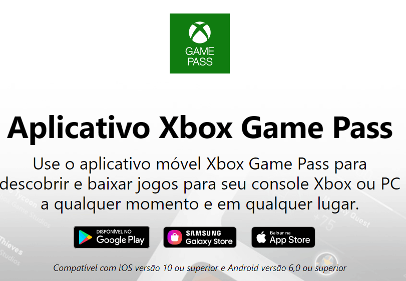 Aplicativo móvel Xbox Game Pass