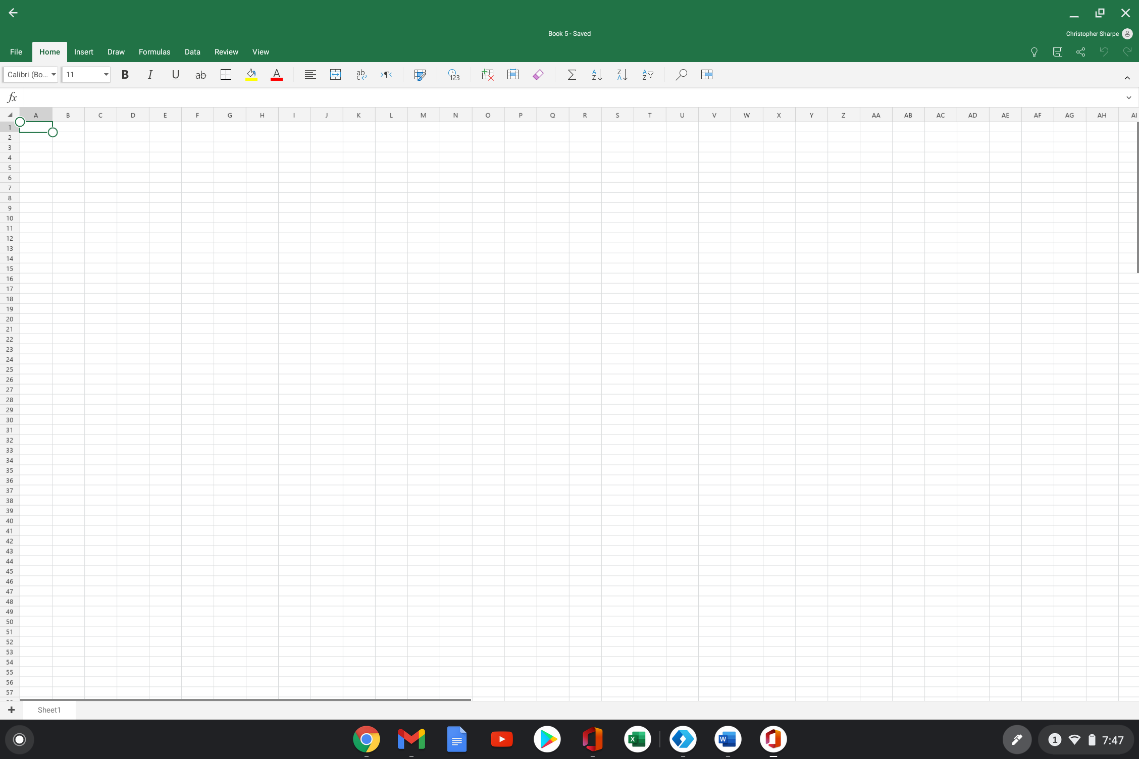 Microsoft Excel 2016 Interface