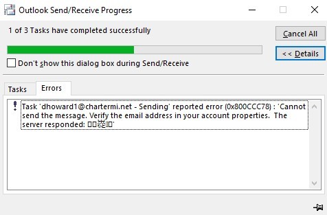 why can i send emails but not receive them outlook