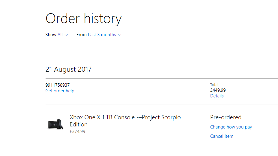 microsoft xbox pre order