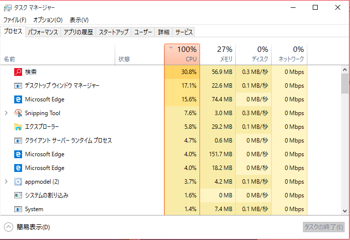 Windows10のcpu利用率の異常表示 マイクロソフト コミュニティ