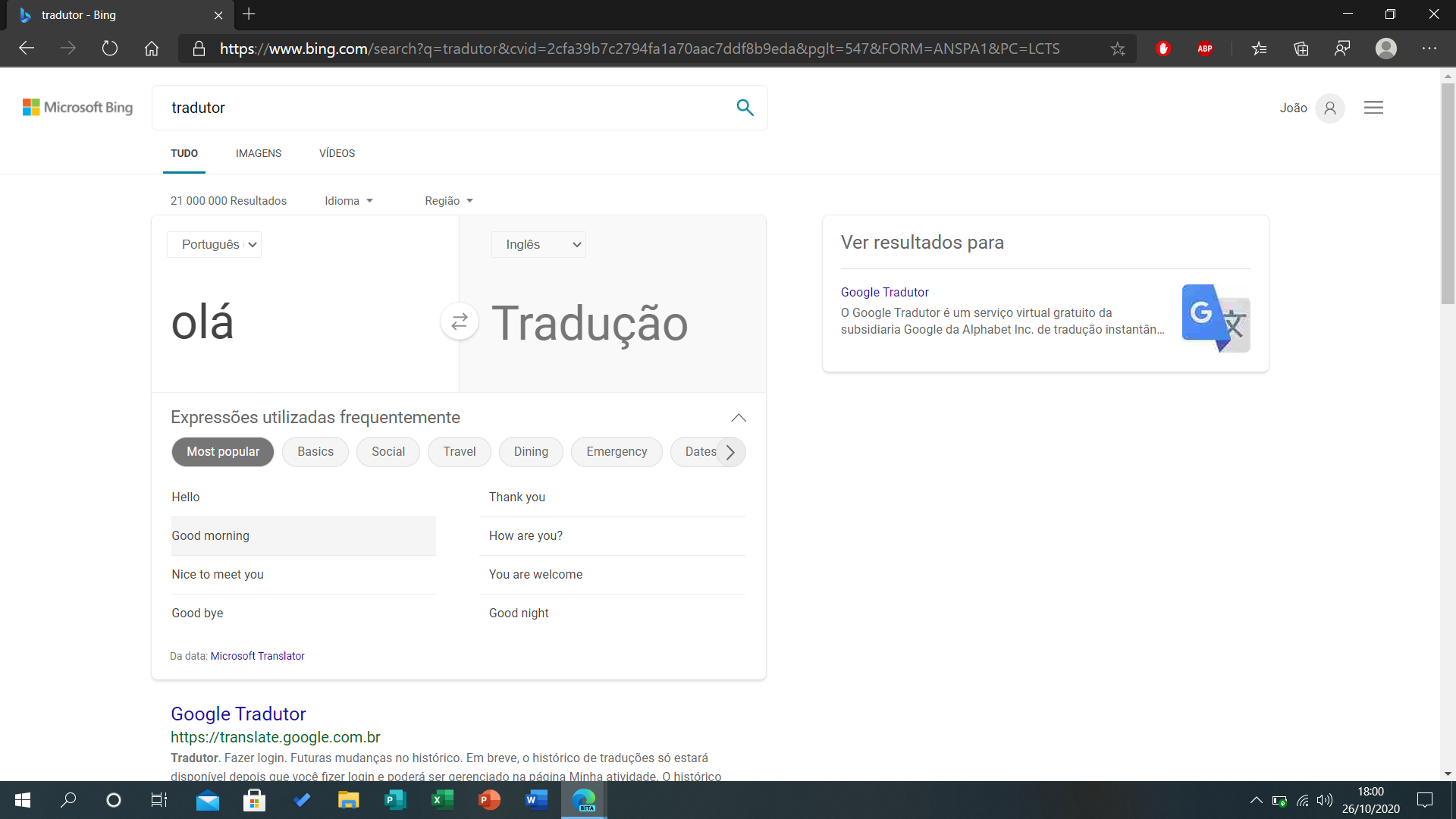 Utilizar Microsoft Tradutor no Microsoft Edge browser - Suporte da Microsoft