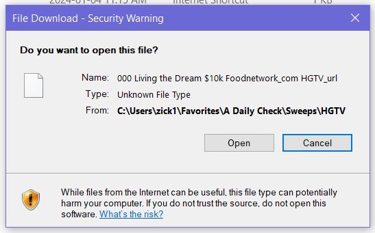 How to disable this security message &ldquo;Open file security warning 