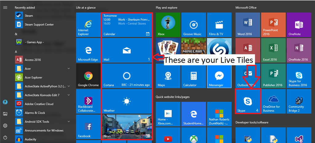 Live Tiles akan menghilang di Windows 11