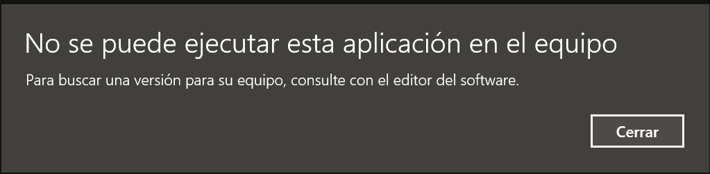 Error “no Se Puede Ejecutar Esta Aplicación En El Equipo” ≈ Windows 10 Microsoft Community 5604