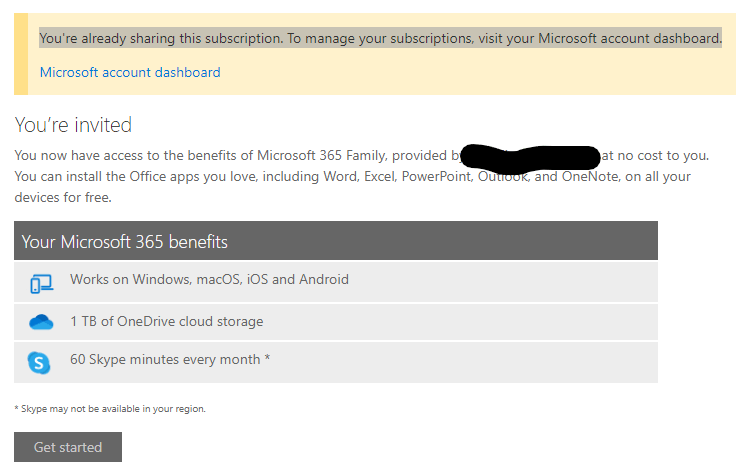 Unable To Share Microsoft Office 365 Family Subscription With Family ...