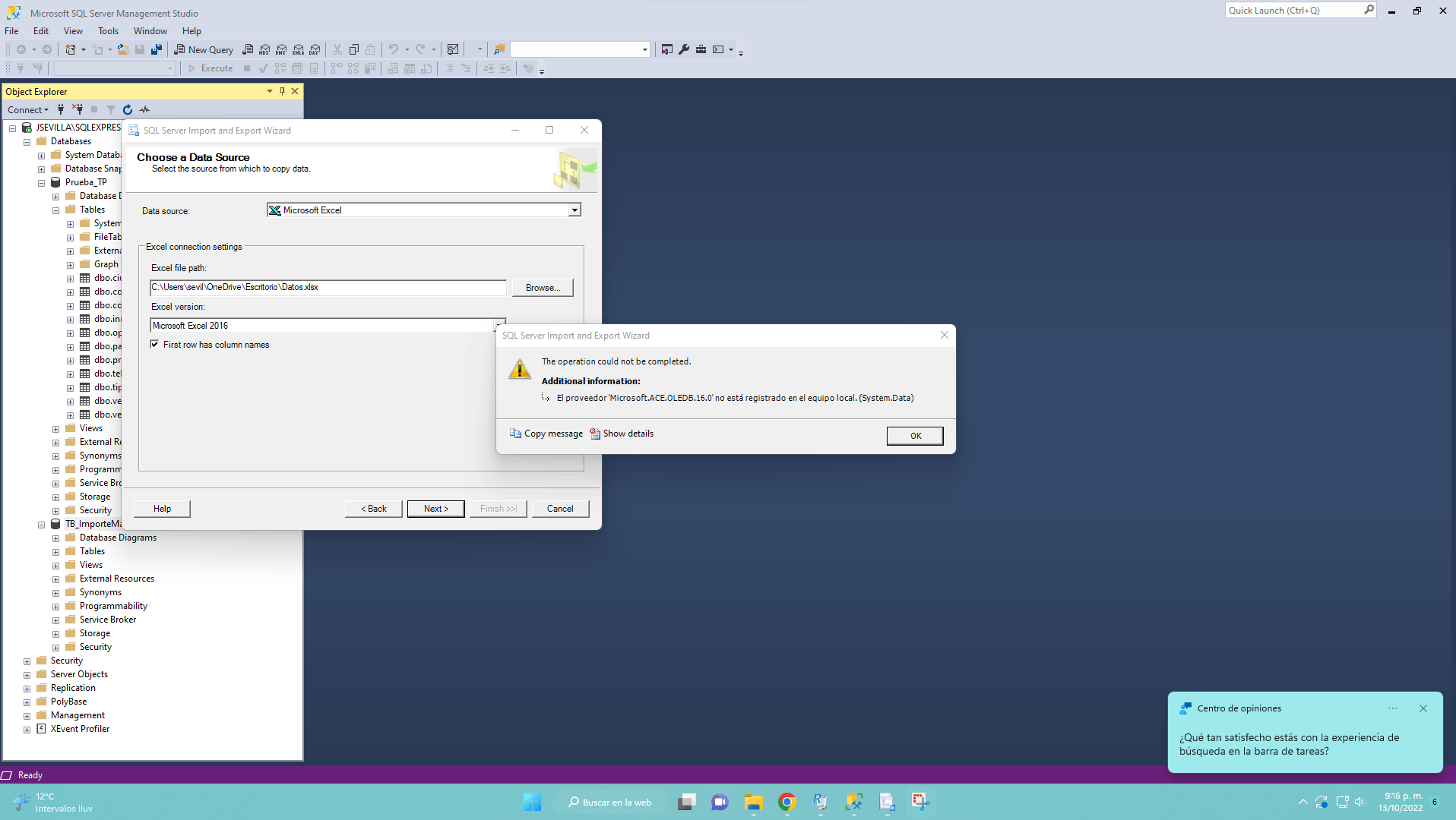 Sql server error de exportaci n el proveedor microsoft community