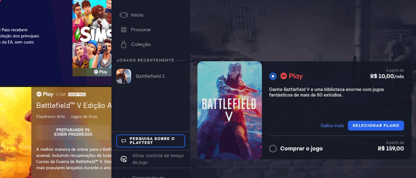 Não consigo jogar o Battlefield V no gamepass - Microsoft Community