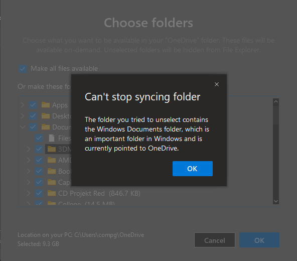 Onedrive Cant Stop Syncing Folder Microsoft Community