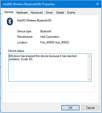 Windows 10 Bluetooth Stopped Working On Asus N550jk Code 43 Microsoft Community
