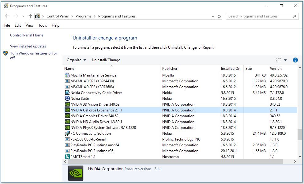 How to correctly repair NVIDIA GeForce Experience app Microsoft