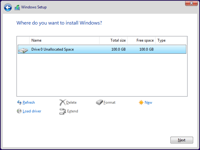 Выберите расположение для установки windows 11